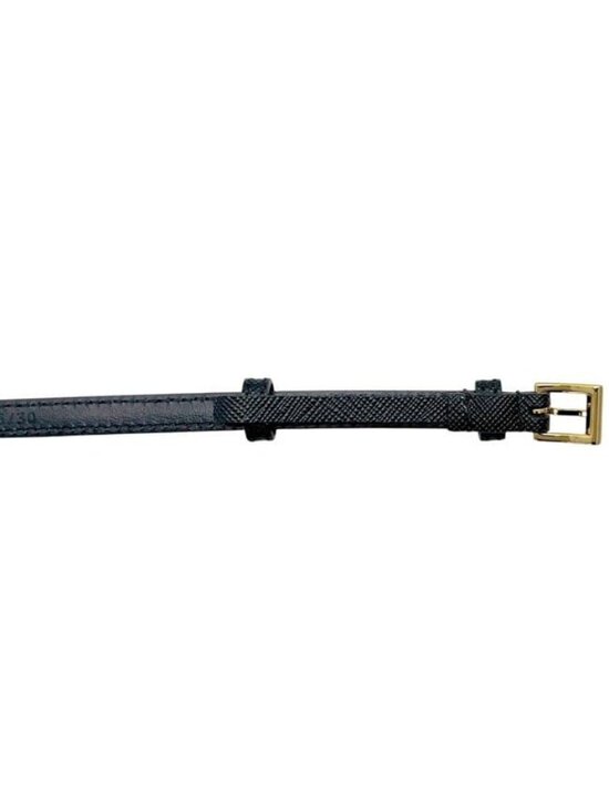 Prada Belt Black Nero Thin Waist 80 cm 10 Saffiano Leather
